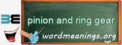 WordMeaning blackboard for pinion and ring gear